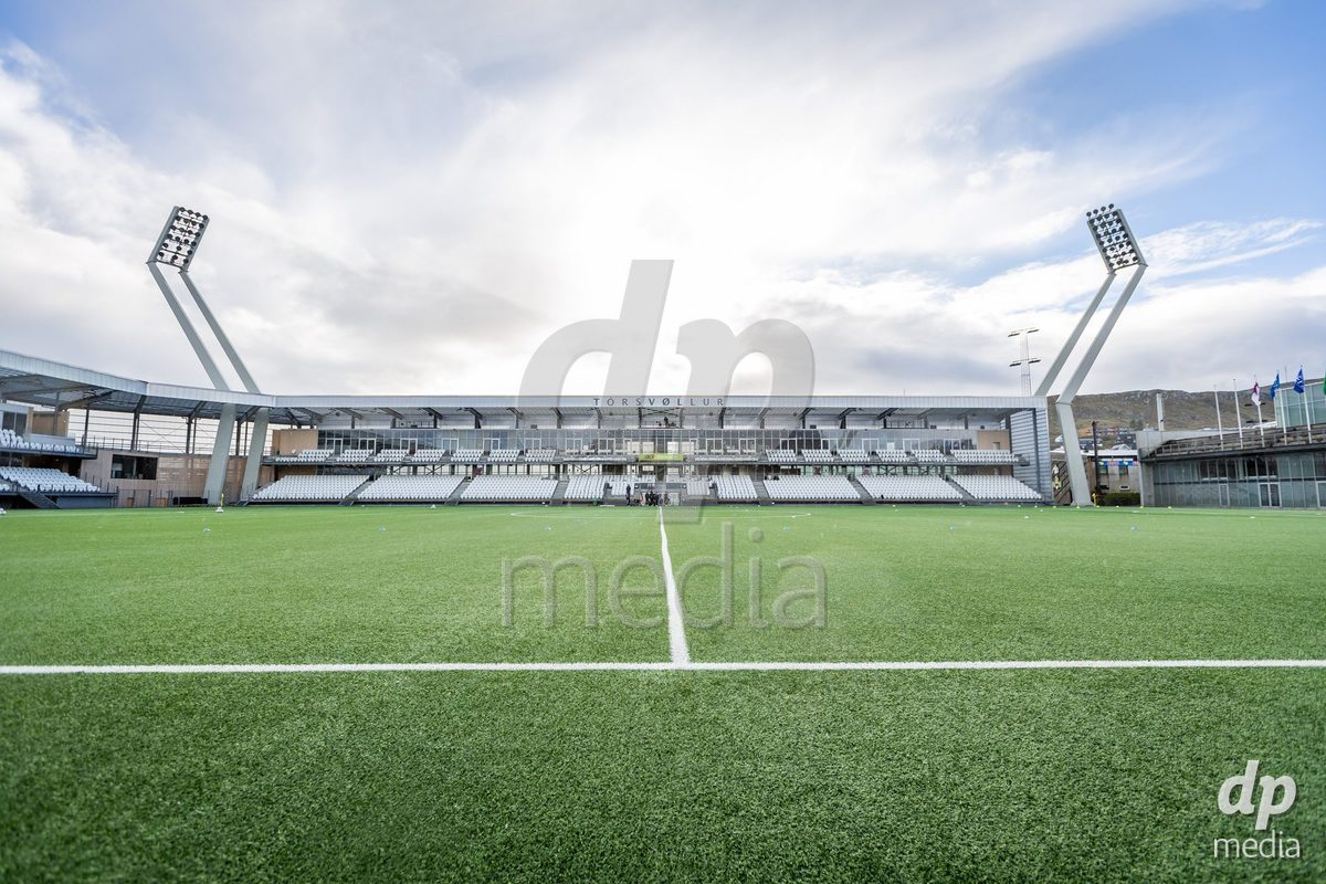 TORSHAVN, FAROE ISLANDS - OCTOBER 6:  Torsvollur Stadium during the UEFA European Qualifiers match between Faroe Islands U21 and Iceland U21 at Torsvollur on October 6, 2026 in Torshavn, Faroe Islands.