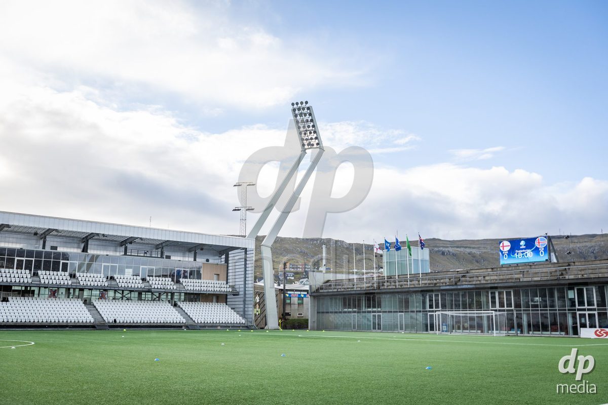 TORSHAVN, FAROE ISLANDS - OCTOBER 6:  Torsvollur Stadium during the UEFA European Qualifiers match between Faroe Islands U21 and Iceland U21 at Torsvollur on October 6, 2026 in Torshavn, Faroe Islands.