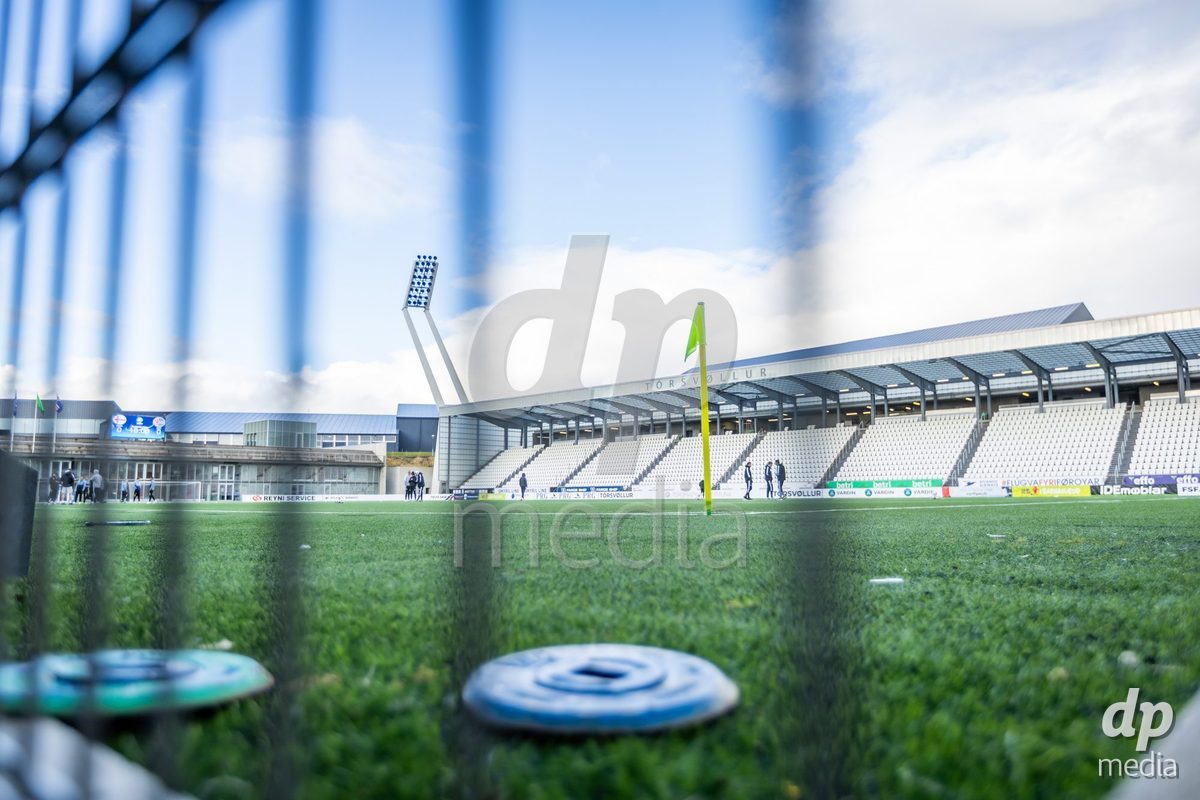 TORSHAVN, FAROE ISLANDS - OCTOBER 6:  Torsvollur Stadium during the UEFA European Qualifiers match between Faroe Islands U21 and Iceland U21 at Torsvollur on October 6, 2026 in Torshavn, Faroe Islands.
