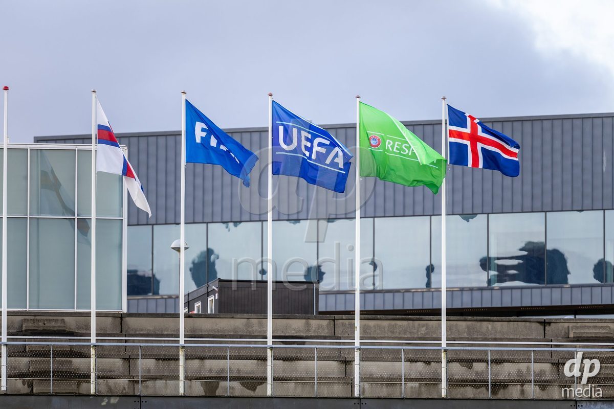 TORSHAVN, FAROE ISLANDS - OCTOBER 6:  Torsvollur Stadium during the UEFA European Qualifiers match between Faroe Islands U21 and Iceland U21 at Torsvollur on October 6, 2026 in Torshavn, Faroe Islands.