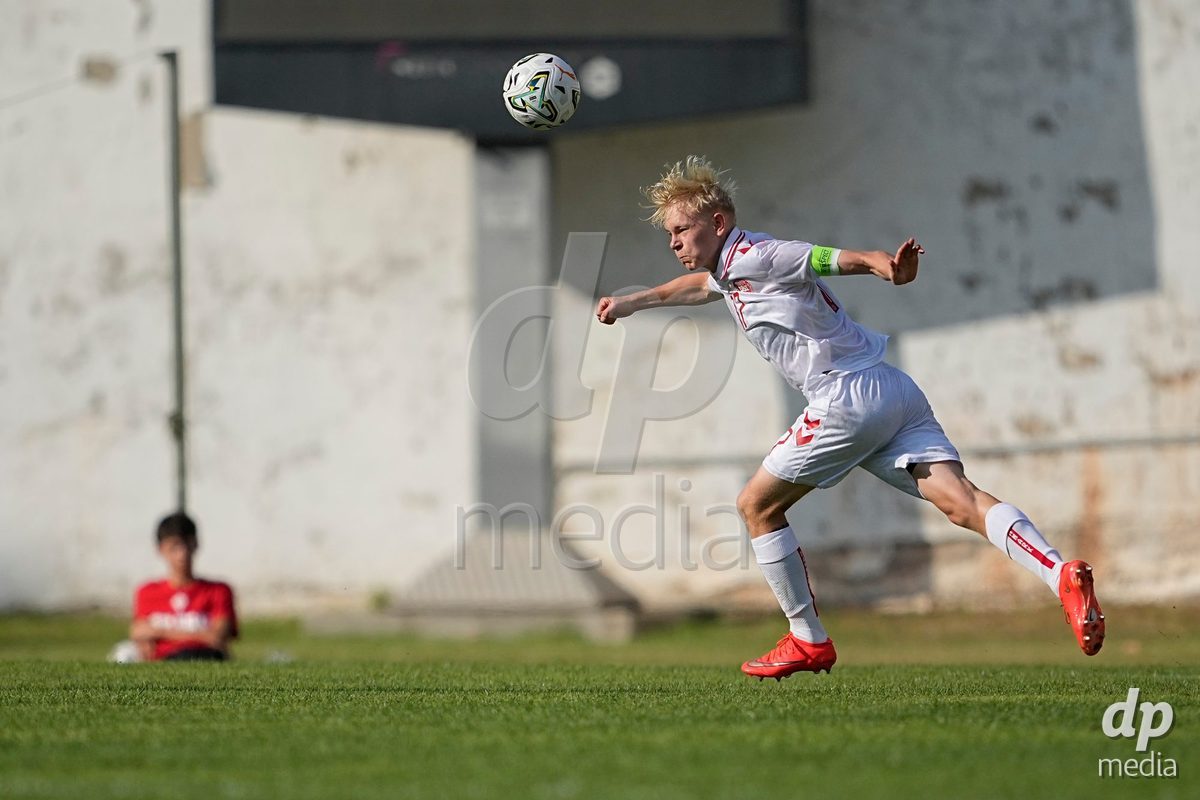 CALDAS DA RAINHA, PORTUGAL - OCTOBER 6: Rasmus Terp of Denmark during the International Friendly match between Romania U16 and Denmark U16 at Campo da Mata on October 6, 2026 in Caldas da Rainha, Portugal.