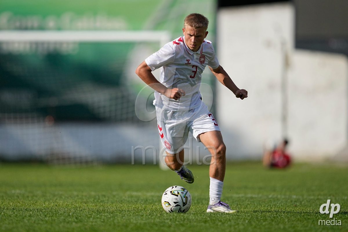 CALDAS DA RAINHA, PORTUGAL - OCTOBER 6: Noah Hein of Denmark during the International Friendly match between Romania U16 and Denmark U16 at Campo da Mata on October 6, 2026 in Caldas da Rainha, Portugal.