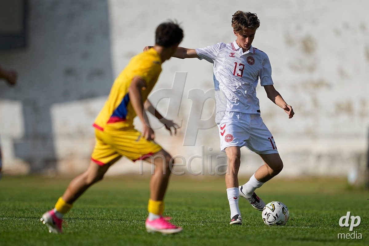CALDAS DA RAINHA, PORTUGAL - OCTOBER 6: Rasmus Terp of Denmark during the International Friendly match between Romania U16 and Denmark U16 at Campo da Mata on October 6, 2026 in Caldas da Rainha, Portugal.