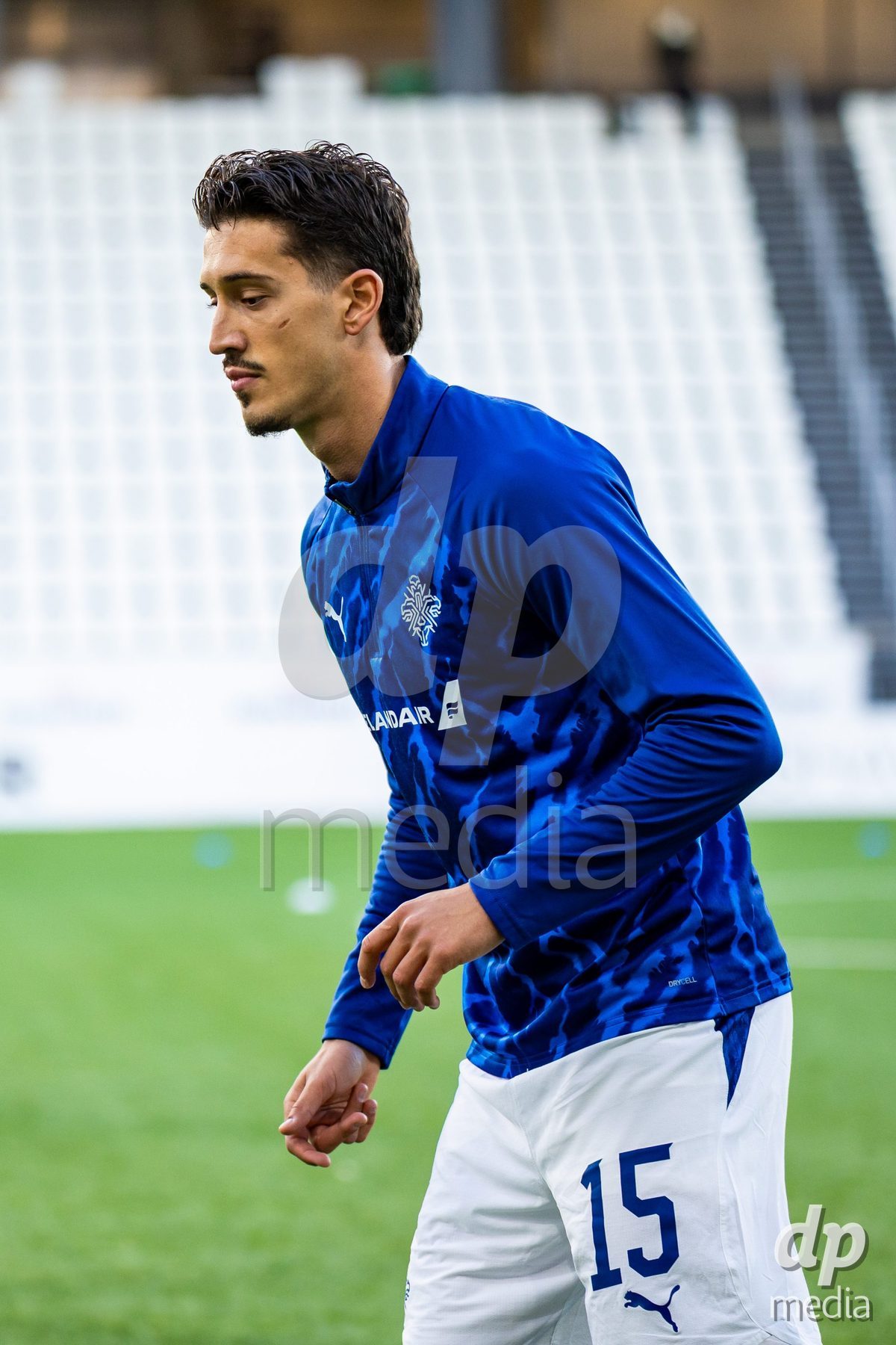 TORSHAVN, FAROE ISLANDS - OCTOBER 6: Amin Cosic of Iceland during the UEFA European Qualifiers match between Faroe Islands U21 and Iceland U21 at Torsvollur on October 6, 2026 in Torshavn, Faroe Islands.