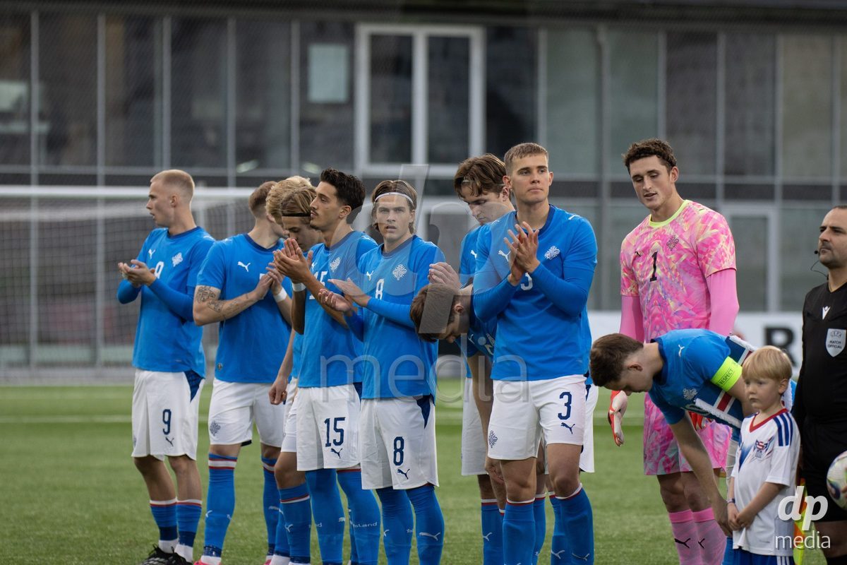 TORSHAVN, FAROE ISLANDS - OCTOBER 6: players of Iceland during the UEFA European Qualifiers match between Faroe Islands U21 and Iceland U21 at Torsvollur on October 6, 2026 in Torshavn, Faroe Islands.
