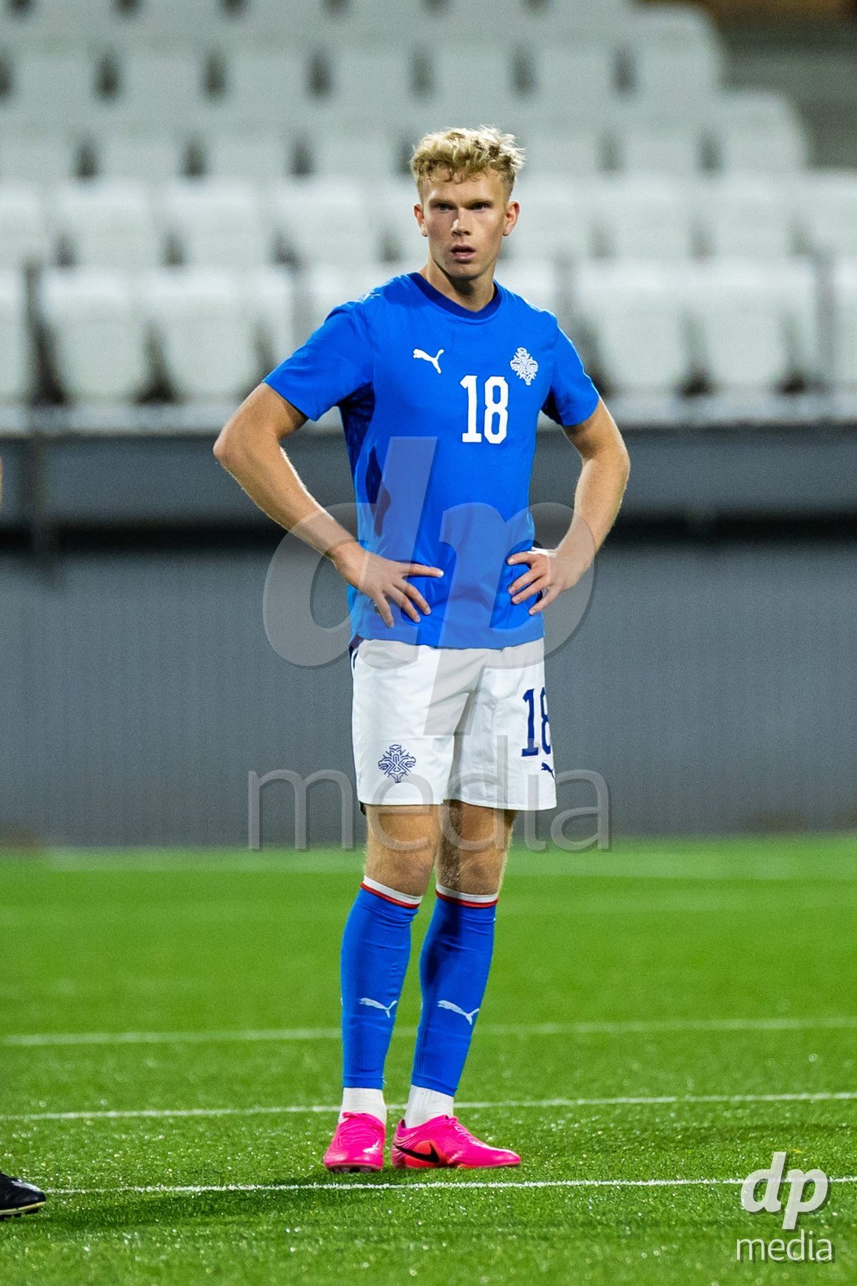 TORSHAVN, FAROE ISLANDS - OCTOBER 6: Kjartan Már Kjartansson of Iceland during the UEFA European Qualifiers match between Faroe Islands U21 and Iceland U21 at Torsvollur on October 6, 2026 in Torshavn, Faroe Islands.