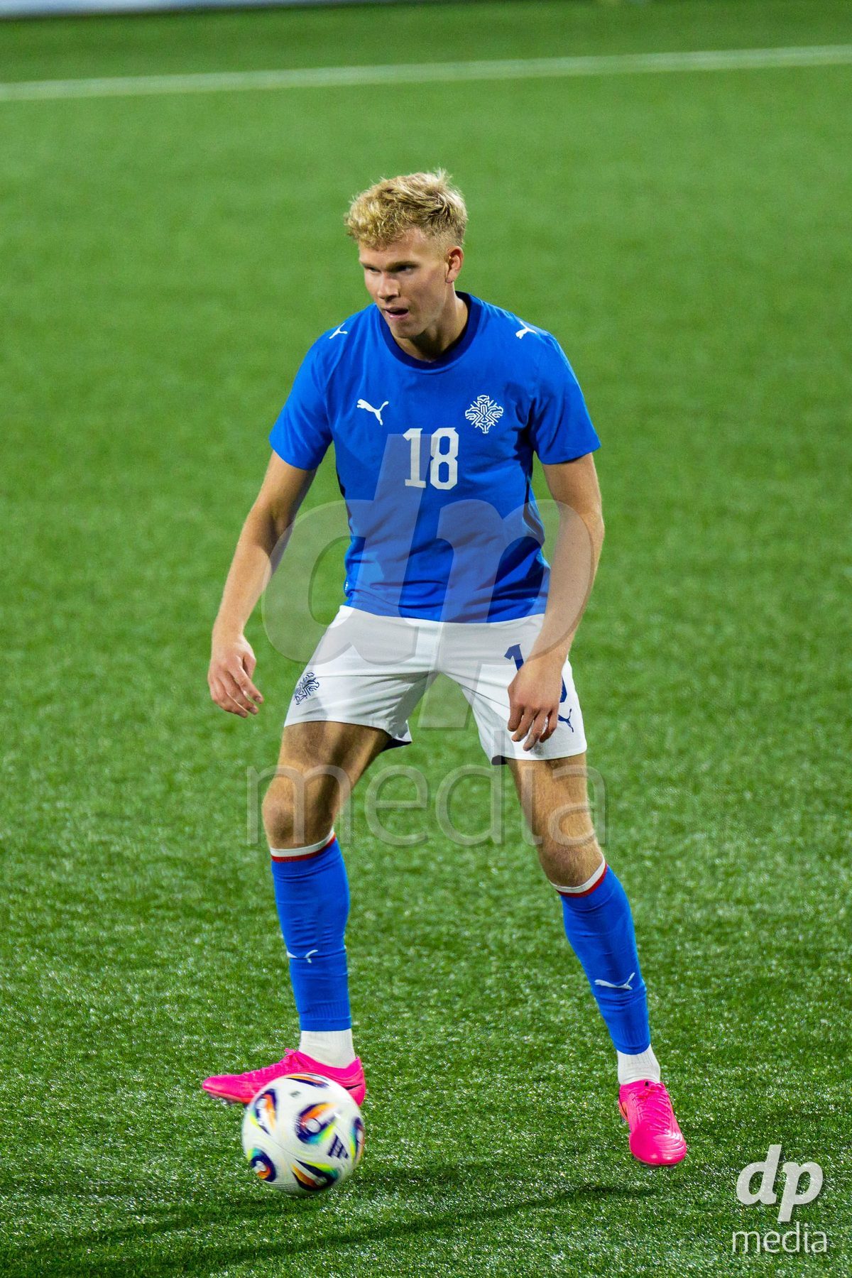 TORSHAVN, FAROE ISLANDS - OCTOBER 6: Kjartan Már Kjartansson of Iceland during the UEFA European Qualifiers match between Faroe Islands U21 and Iceland U21 at Torsvollur on October 6, 2026 in Torshavn, Faroe Islands.