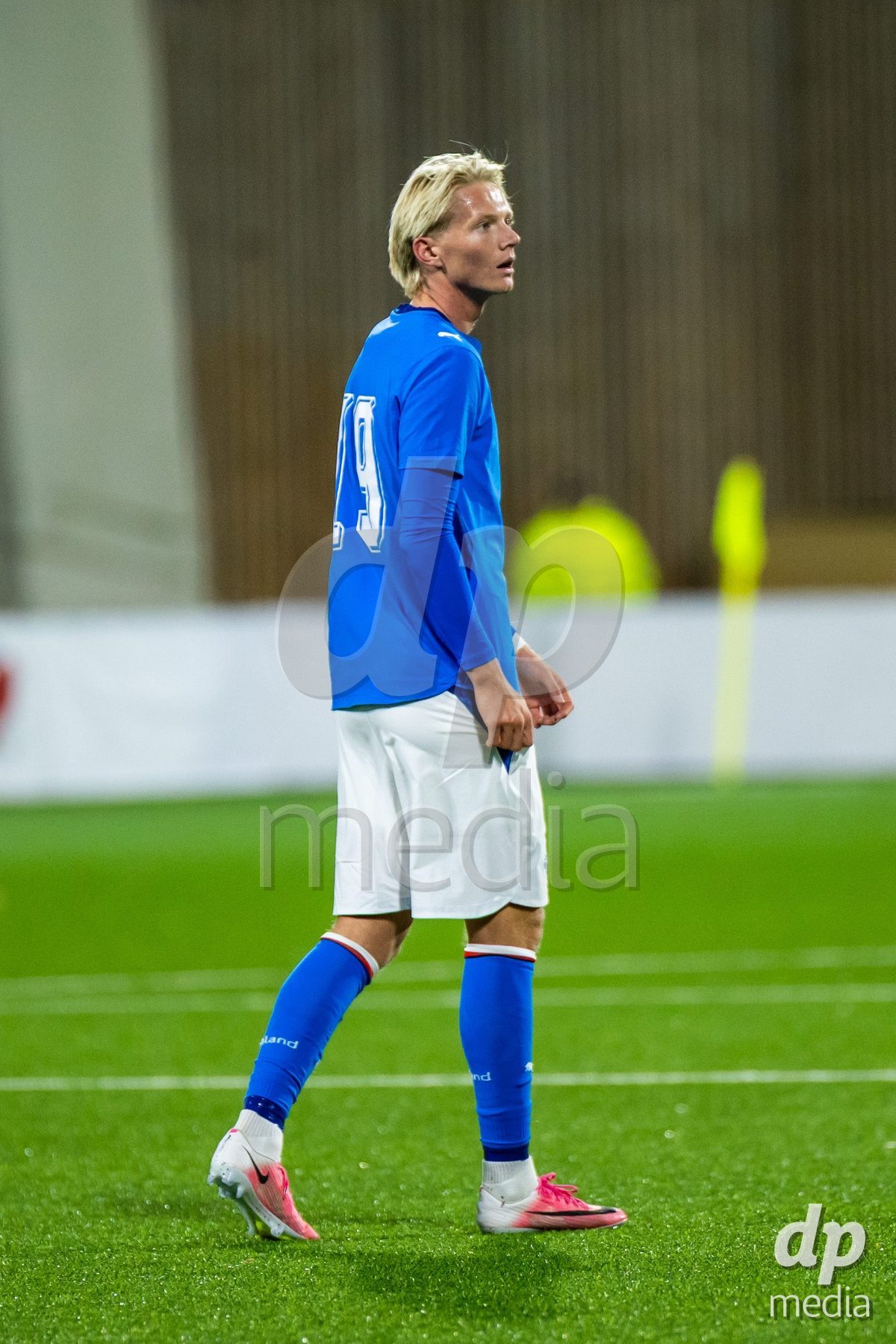 TORSHAVN, FAROE ISLANDS - OCTOBER 6: Stígur Diljan Þórðarson of Iceland during the UEFA European Qualifiers match between Faroe Islands U21 and Iceland U21 at Torsvollur on October 6, 2026 in Torshavn, Faroe Islands.