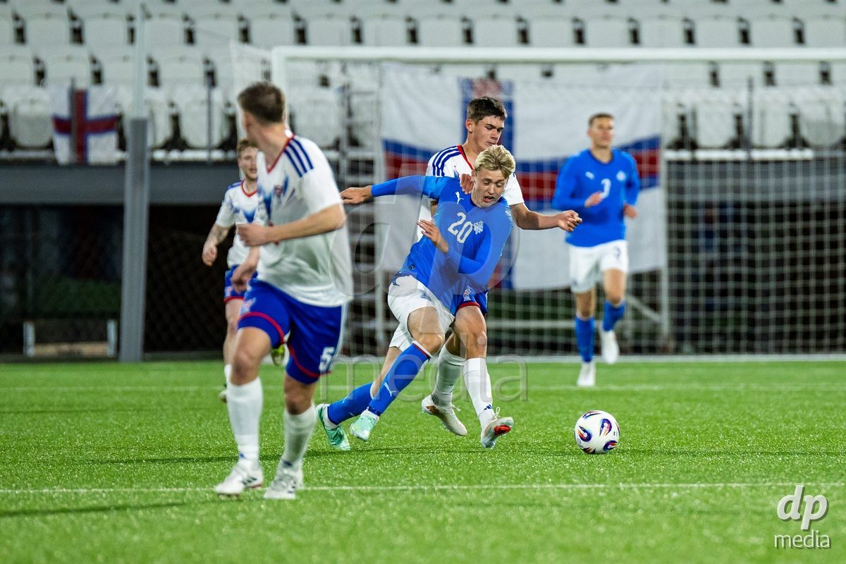 TORSHAVN, FAROE ISLANDS - OCTOBER 6: Viktor Bjarki Daðason of Iceland during the UEFA European Qualifiers match between Faroe Islands U21 and Iceland U21 at Torsvollur on October 6, 2026 in Torshavn, Faroe Islands.