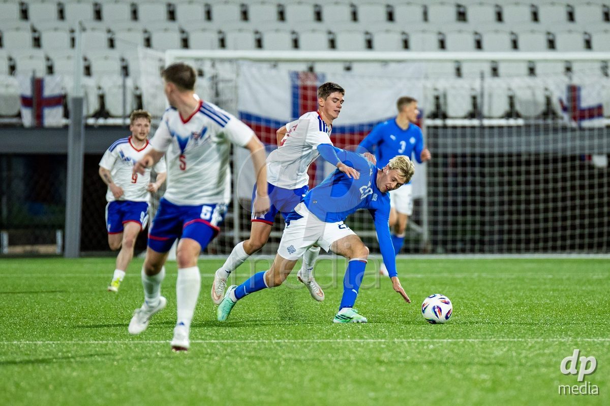 TORSHAVN, FAROE ISLANDS - OCTOBER 6: Viktor Bjarki Daðason of Iceland during the UEFA European Qualifiers match between Faroe Islands U21 and Iceland U21 at Torsvollur on October 6, 2026 in Torshavn, Faroe Islands.