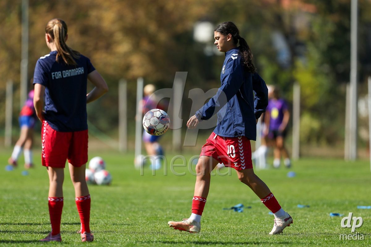 KAKANJ, BOSNIA AND HERZEGOVINA - OCTOBER 7: Mila Bischoff of Denmark during the UEFA Womens European Under-19 Qualifier match between England and Denmark at Mladost Stadium on October 7, 2026 in Kakanj, Bosnia and Herzegovina.