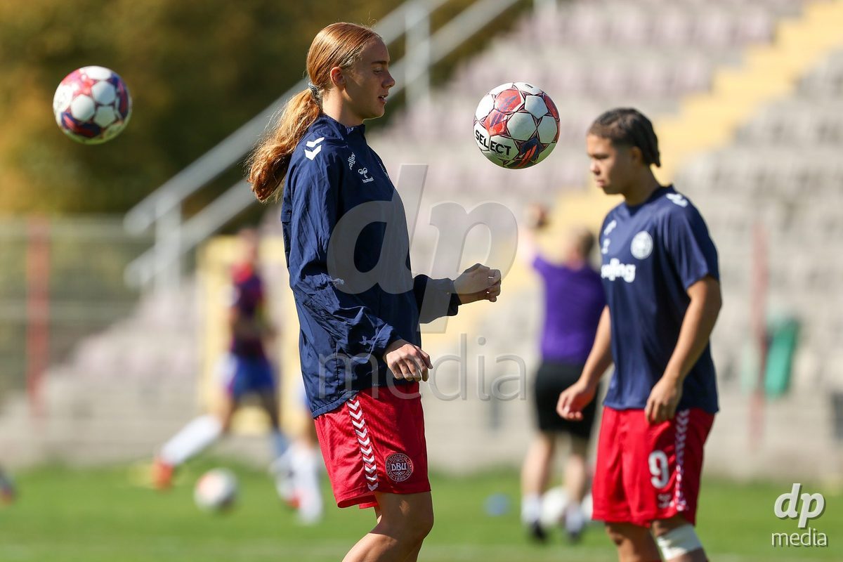 KAKANJ, BOSNIA AND HERZEGOVINA - OCTOBER 7: Andrea Jeppesen of Denmark during the UEFA Womens European Under-19 Qualifier match between England and Denmark at Mladost Stadium on October 7, 2026 in Kakanj, Bosnia and Herzegovina.