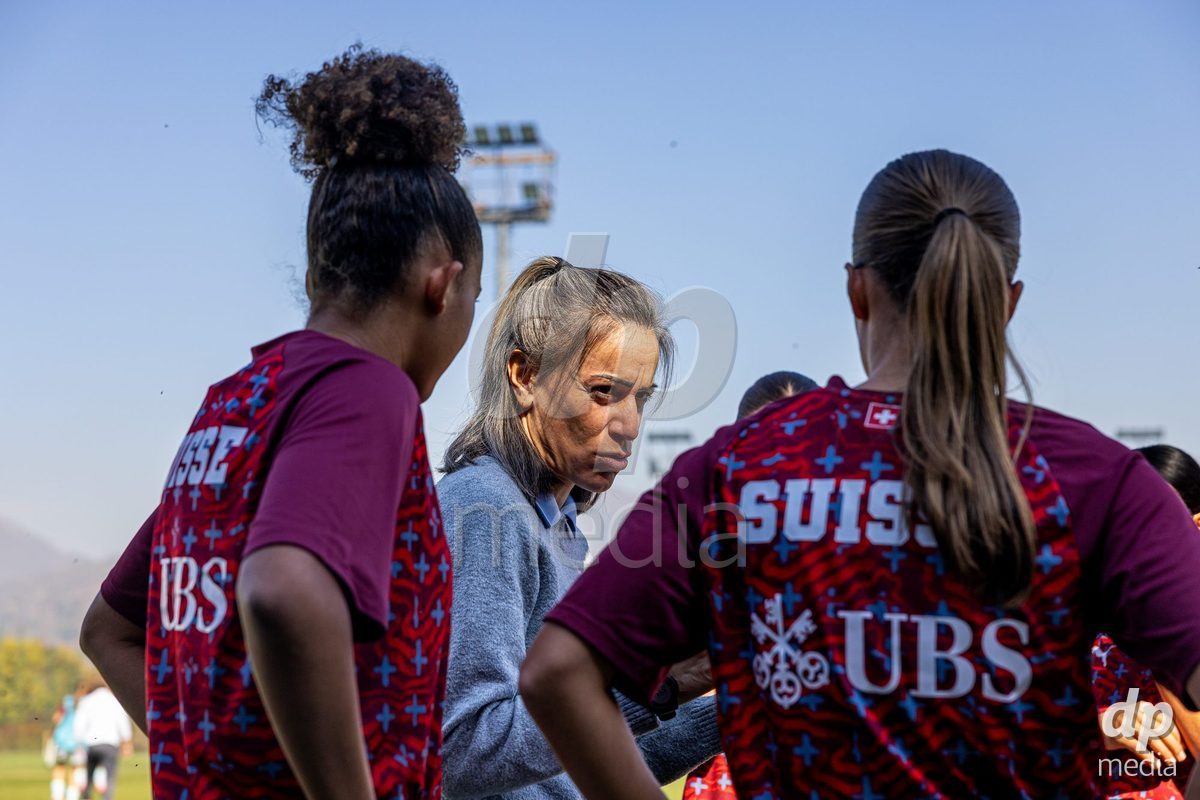 ZENICA, BOSNIA AND HERZEGOVINA - OCTOBER 7: Veronica Maglia head coach of Switzerland during the UEFA Womens European Under-19 Qualifier match between Switzerland and Bosnia and Herzegovina at FF BH Football Training Centre on October 7, 2026 in Zenica, Bosnia and Herzegovina.