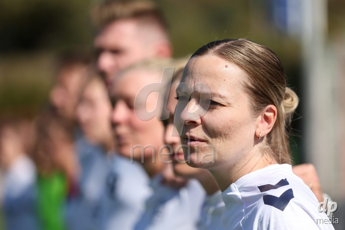 KAKANJ, BOSNIA AND HERZEGOVINA - OCTOBER 7: Kristine Pedersen head coach of Denmark during the UEFA Womens European Under-19 Qualifier match between England and Denmark at Mladost Stadium on October 7, 2026 in Kakanj, Bosnia and Herzegovina.
