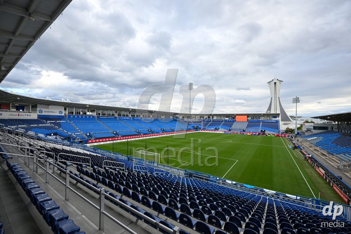 MONTREAL, CANADA - OCTOBER 9: General view inside the venue prior to the International Women's Friendly football match between Canada and Denmark at Stade Saputo on October 9, 2026 in Montreal, Canada.