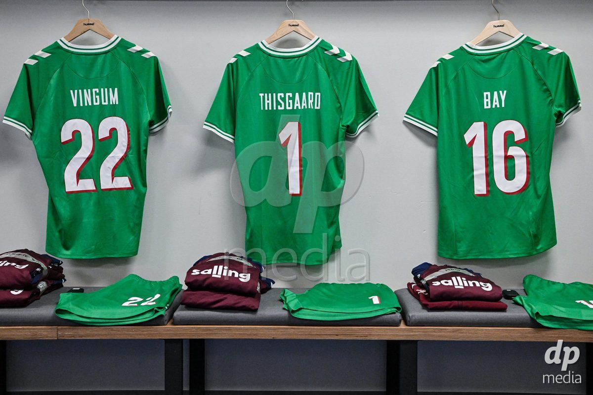 MONTREAL, CANADA - OCTOBER 9: General view inside the locker room of Denmark prior to to the International Women's Friendly football match between Canada and Denmark at Stade Saputo on October 9, 2026 in Montreal, Canada.
