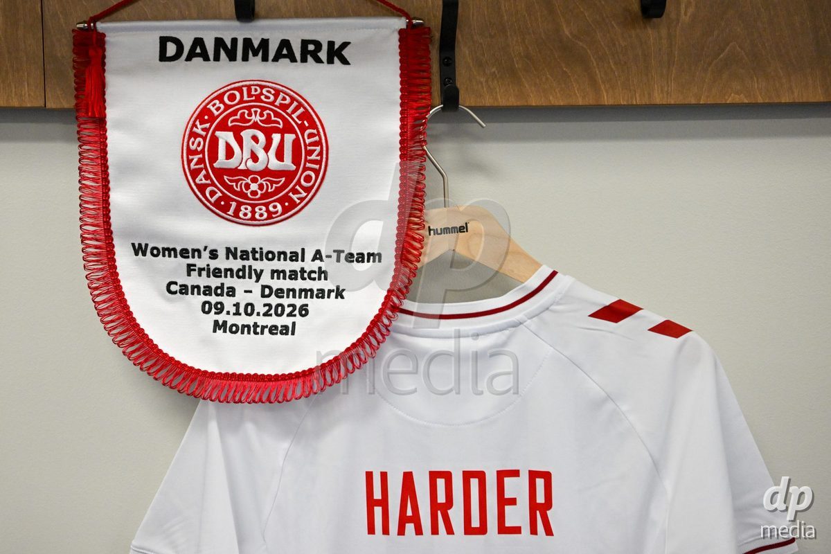 MONTREAL, CANADA - OCTOBER 9: General view inside the locker room of Denmark prior to to the International Women's Friendly football match between Canada and Denmark at Stade Saputo on October 9, 2026 in Montreal, Canada.