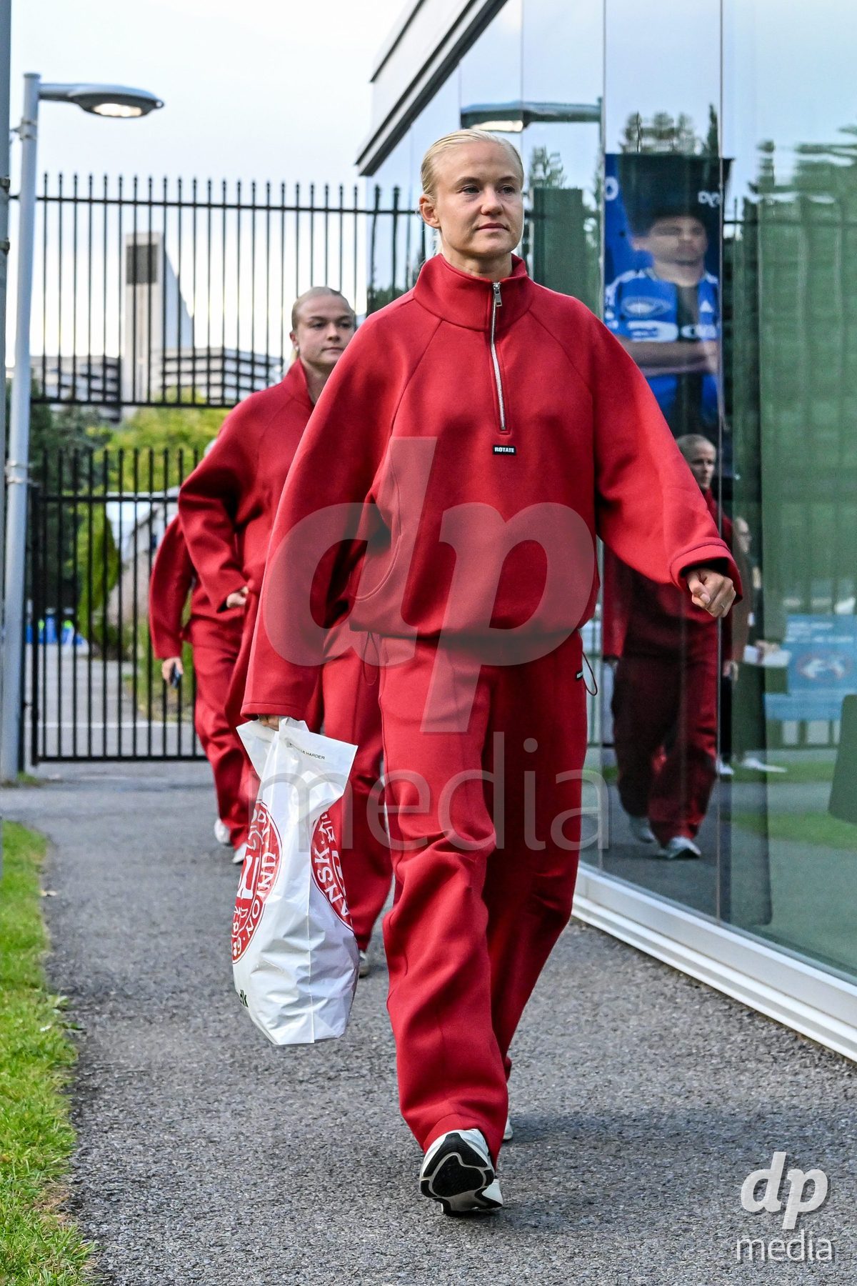 MONTREAL, CANADA - OCTOBER 9: Pernille Harder of Denmark arrives at the venue prior to the International Women's Friendly football match between Canada and Denmark at Stade Saputo on October 9, 2026 in Montreal, Canada.