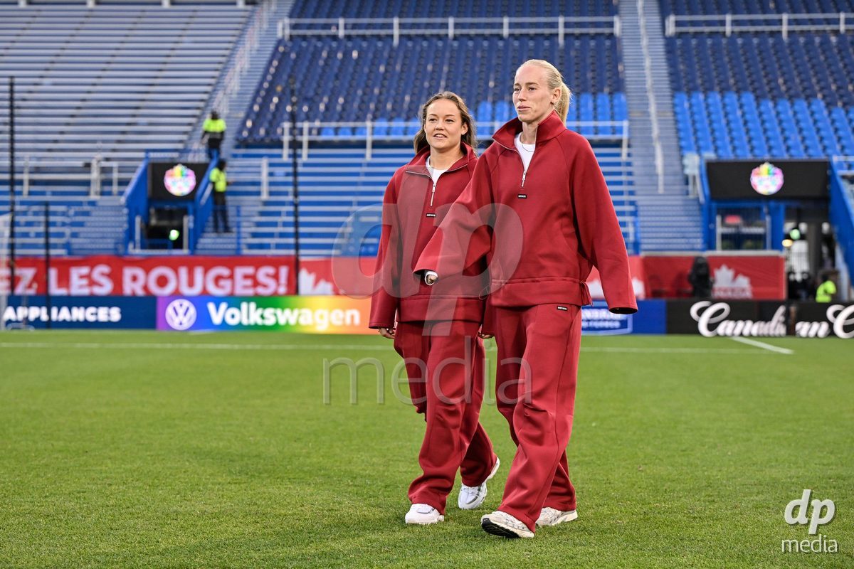 MONTREAL, CANADA - OCTOBER 9: Players of Denmark arrive at the venue prior to the International Women's Friendly football match between Canada and Denmark at Stade Saputo on October 9, 2026 in Montreal, Canada.
