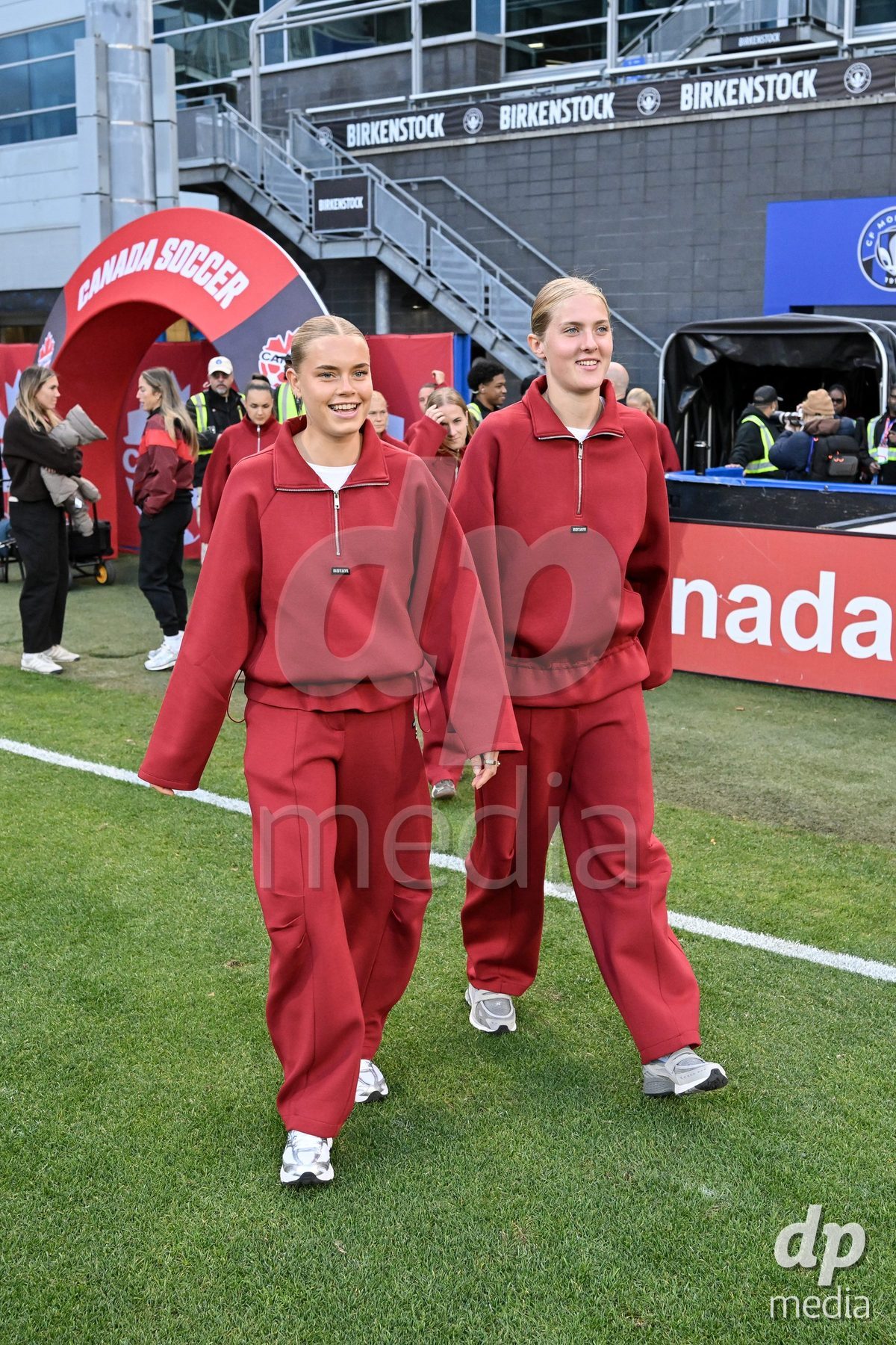 MONTREAL, CANADA - OCTOBER 9: Players of Denmark arrive prior to the International Women's Friendly football match between Canada and Denmark at Stade Saputo on October 9, 2026 in Montreal, Canada.