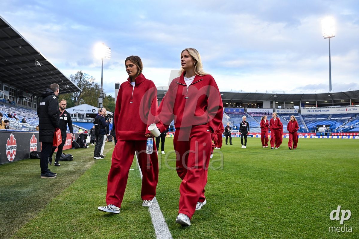 MONTREAL, CANADA - OCTOBER 9: Players of Denmark arrive prior to the International Women's Friendly football match between Canada and Denmark at Stade Saputo on October 9, 2026 in Montreal, Canada.