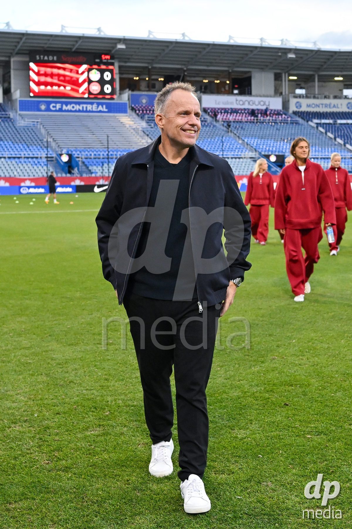 MONTREAL, CANADA - OCTOBER 9: Headcoach Jakob Michelsen of Denmark looks on prior to the International Women's Friendly football match between Canada and Denmark at Stade Saputo on October 9, 2026 in Montreal, Canada.