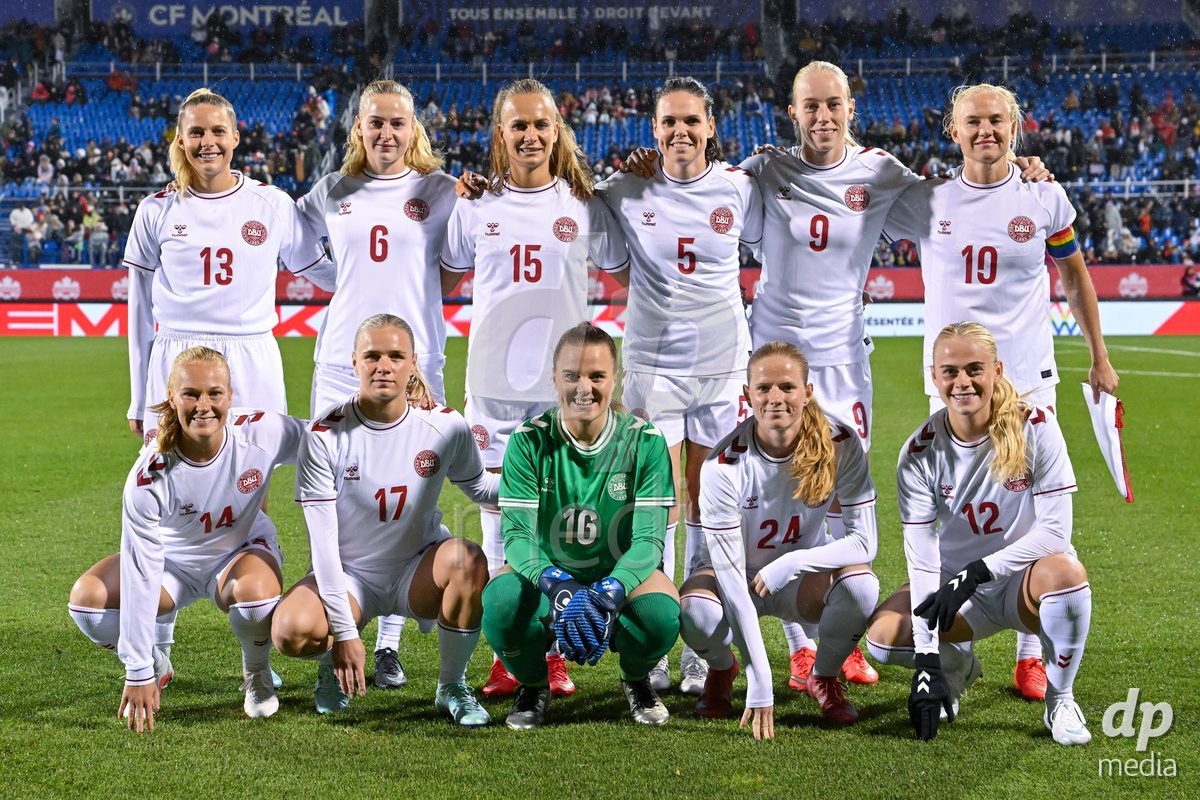 MONTREAL, CANADA - OCTOBER 9: Teamphoto of Denmark prior to the International Women's Friendly football match between Canada and Denmark at Stade Saputo on October 9, 2026 in Montreal, Canada.