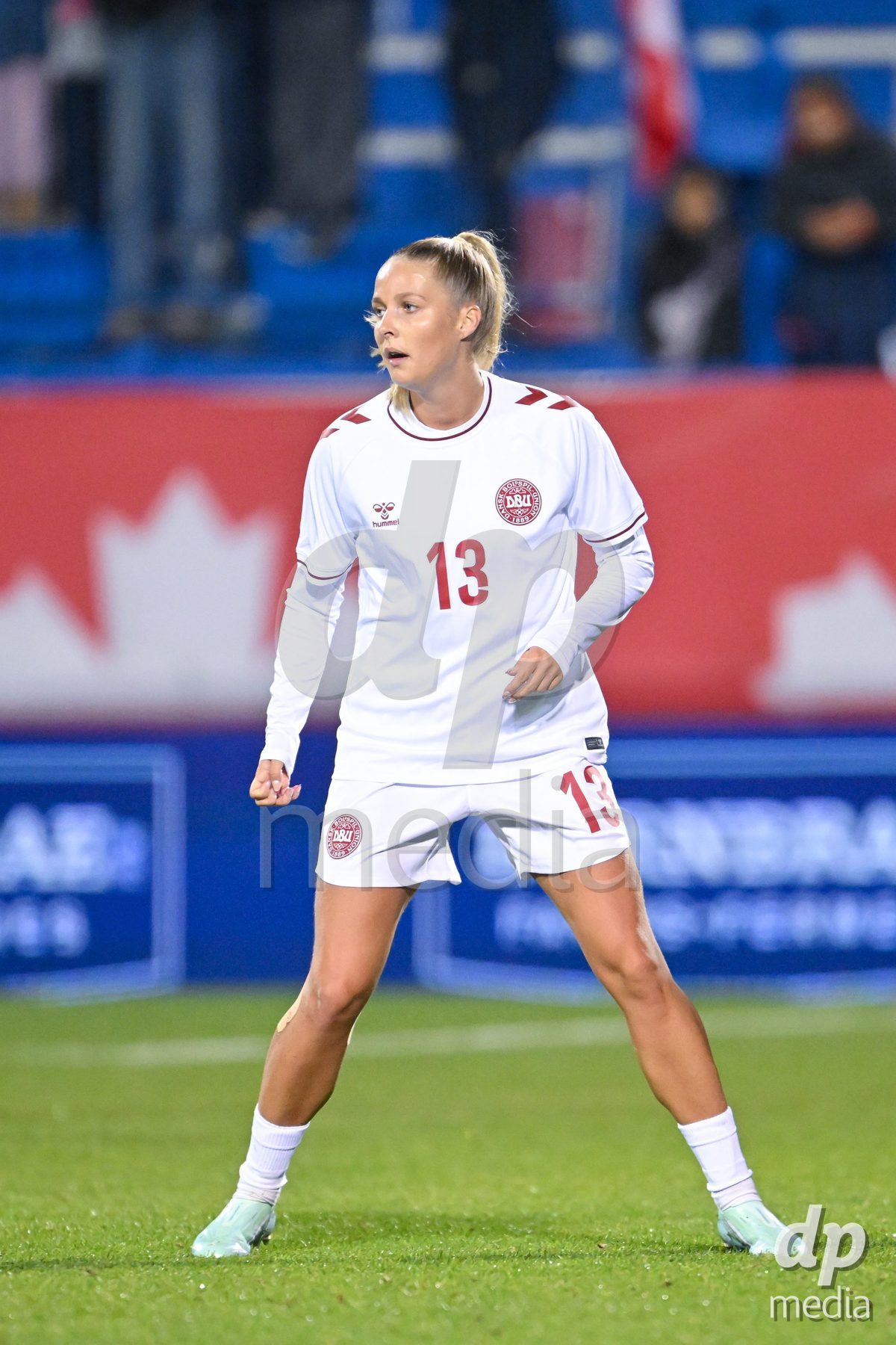 MONTREAL, CANADA - OCTOBER 9: Olivia Holdt of Denmark reacts during the International Women's Friendly football match between Canada and Denmark at Stade Saputo on October 9, 2026 in Montreal, Canada.