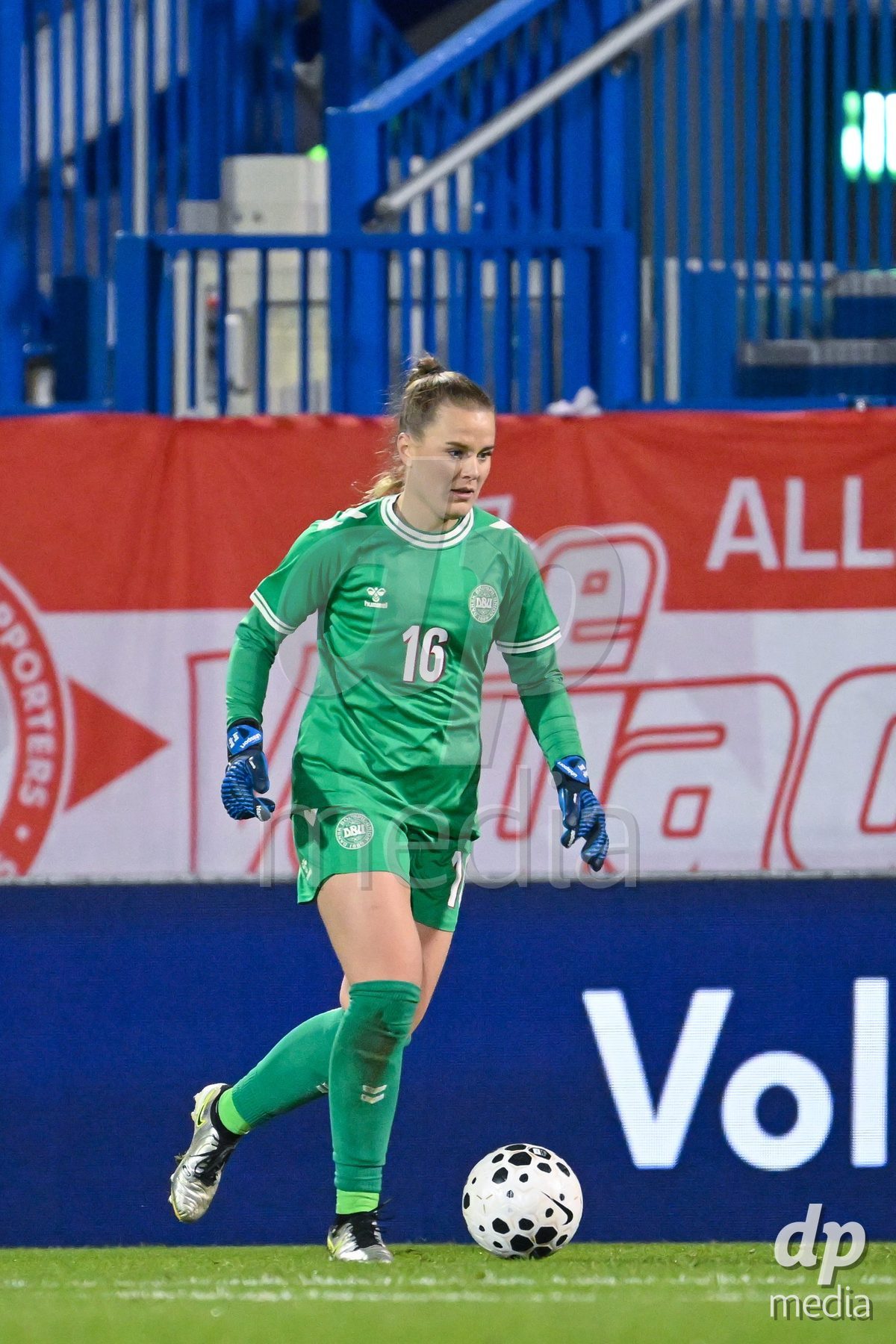 MONTREAL, CANADA - OCTOBER 9: Maja Bay of Denmark controls the ball during the International Women's Friendly football match between Canada and Denmark at Stade Saputo on October 9, 2026 in Montreal, Canada.