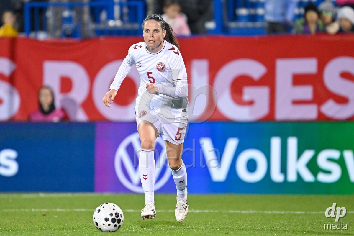MONTREAL, CANADA - OCTOBER 9: Simone Boyte of Denmark controls the ball during the International Women's Friendly football match between Canada and Denmark at Stade Saputo on October 9, 2026 in Montreal, Canada.