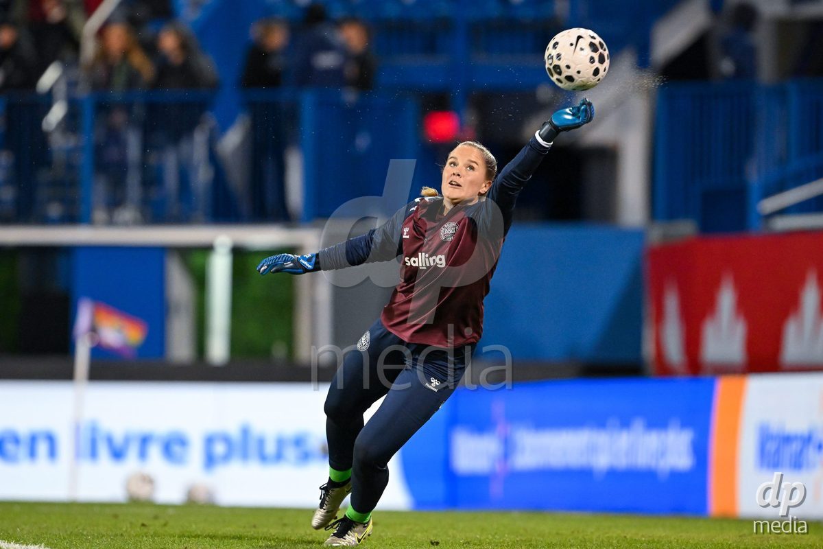 MONTREAL, CANADA - OCTOBER 9: Players of Denmark during warm up prior to the International Women's Friendly football match between Canada and Denmark at Stade Saputo on October 9, 2026 in Montreal, Canada.