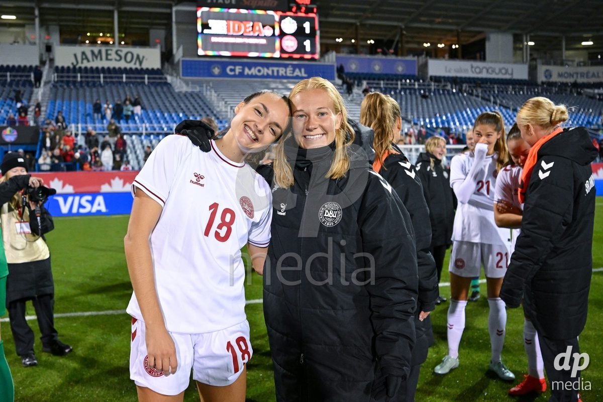 MONTREAL, CANADA - OCTOBER 9: Players of Denmark react after the loss during the International Women's Friendly football match between Canada and Denmark at Stade Saputo on October 9, 2026 in Montreal, Canada.
