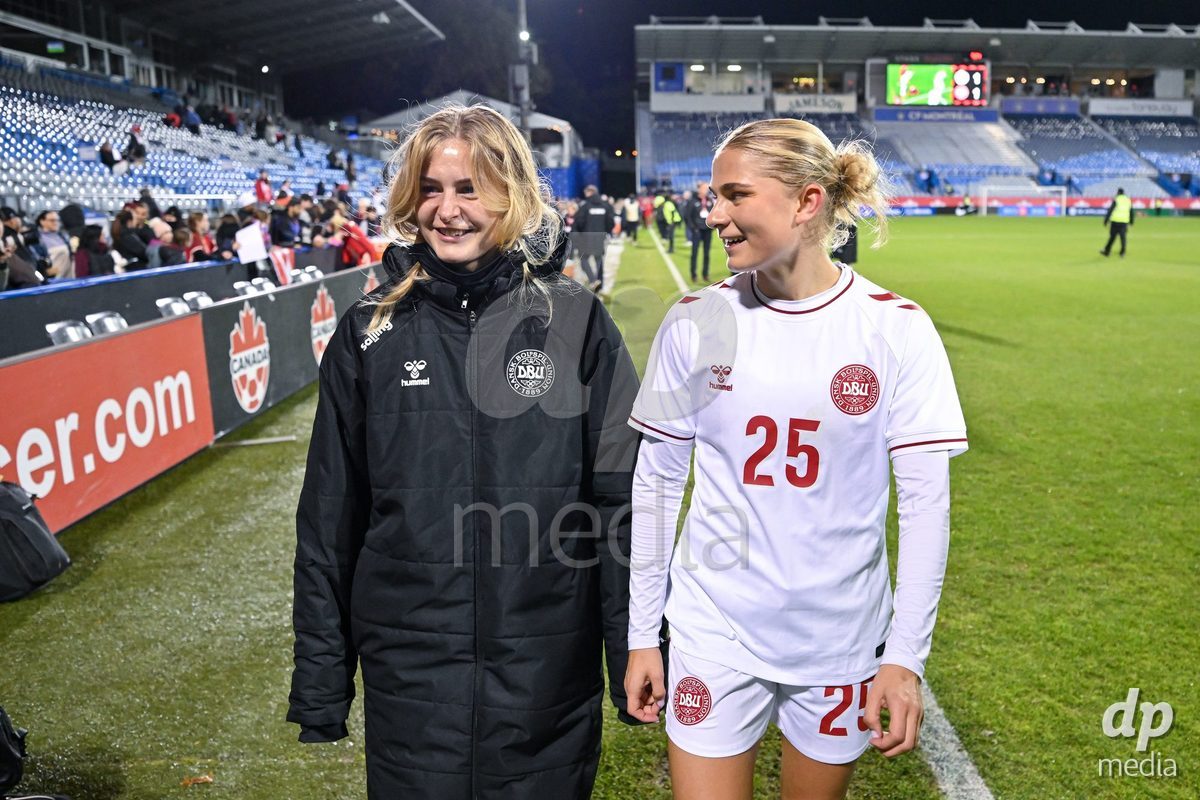 MONTREAL, CANADA - OCTOBER 9: Players of Denmark react after the loss during the International Women's Friendly football match between Canada and Denmark at Stade Saputo on October 9, 2026 in Montreal, Canada.