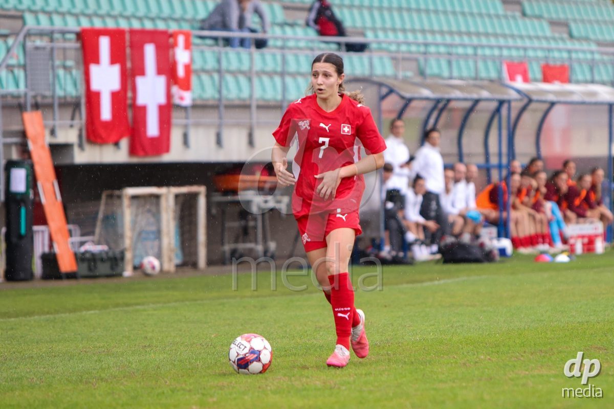 ZENICA, BOSNIA AND HERZEGOVINA - OCTOBER 10: Ramona Schallberger of Switzerland during the UEFA Womens European Under-19 Qualifier match between Switzerland and England at FF BH Football Training Centre on October 10, 2026 in Zenica, Bosnia and Herzegovina. Photo: Denis Kapetanovic/Pixsell/DP Media