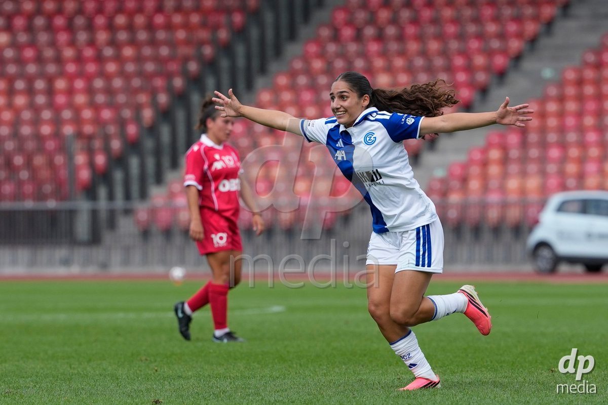 Schweiz: AXA Women's Super League 2026/2027, GC Frauenfussball vs FC Rapperswil-Jona - Stadion Letzigrund, Zürich: Ilaria Nerea Maddaloni (33 Grasshoppers) jubelt nach ihrem Tor zum 2:0