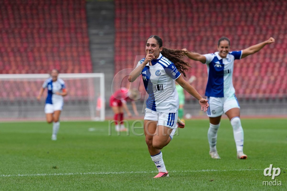Schweiz: AXA Women's Super League 2026/2027, GC Frauenfussball vs FC Rapperswil-Jona - Stadion Letzigrund, Zürich: Ilaria Nerea Maddaloni (33 Grasshoppers) jubelt nach ihrem Tor zum 2:0