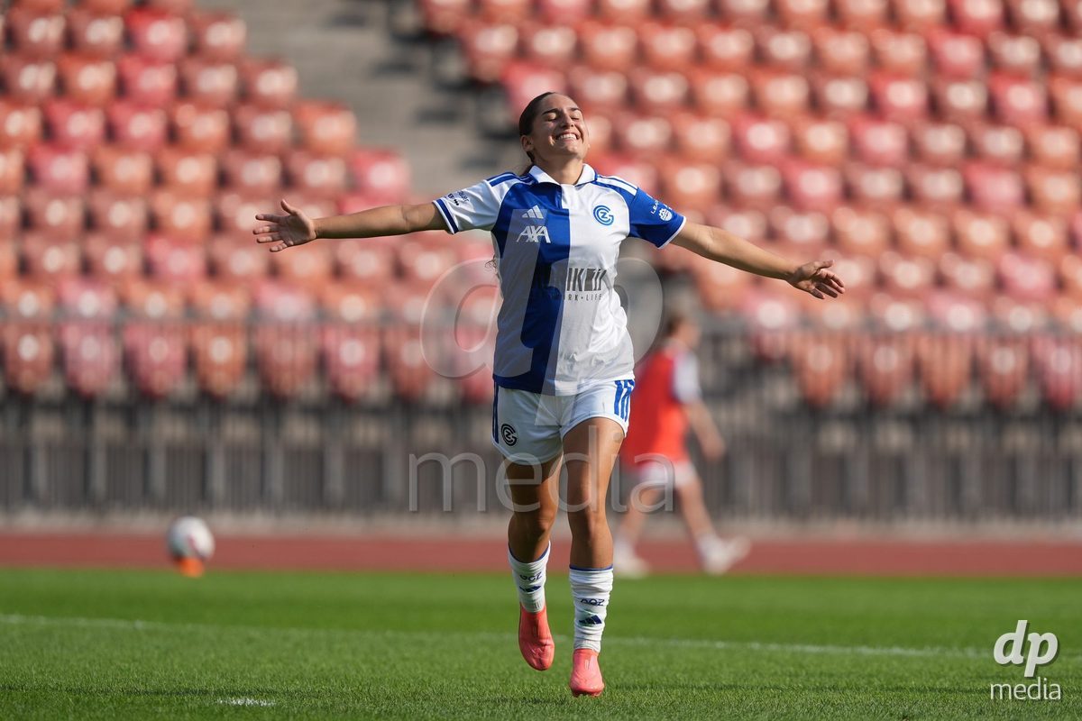 Schweiz: AXA Women's Super League 2026/2027, GC Frauenfussball vs FC Rapperswil-Jona - Stadion Letzigrund, Zürich: Ilaria Nerea Maddaloni (33 Grasshoppers) jubelt nach ihrem Tor zum 3:0