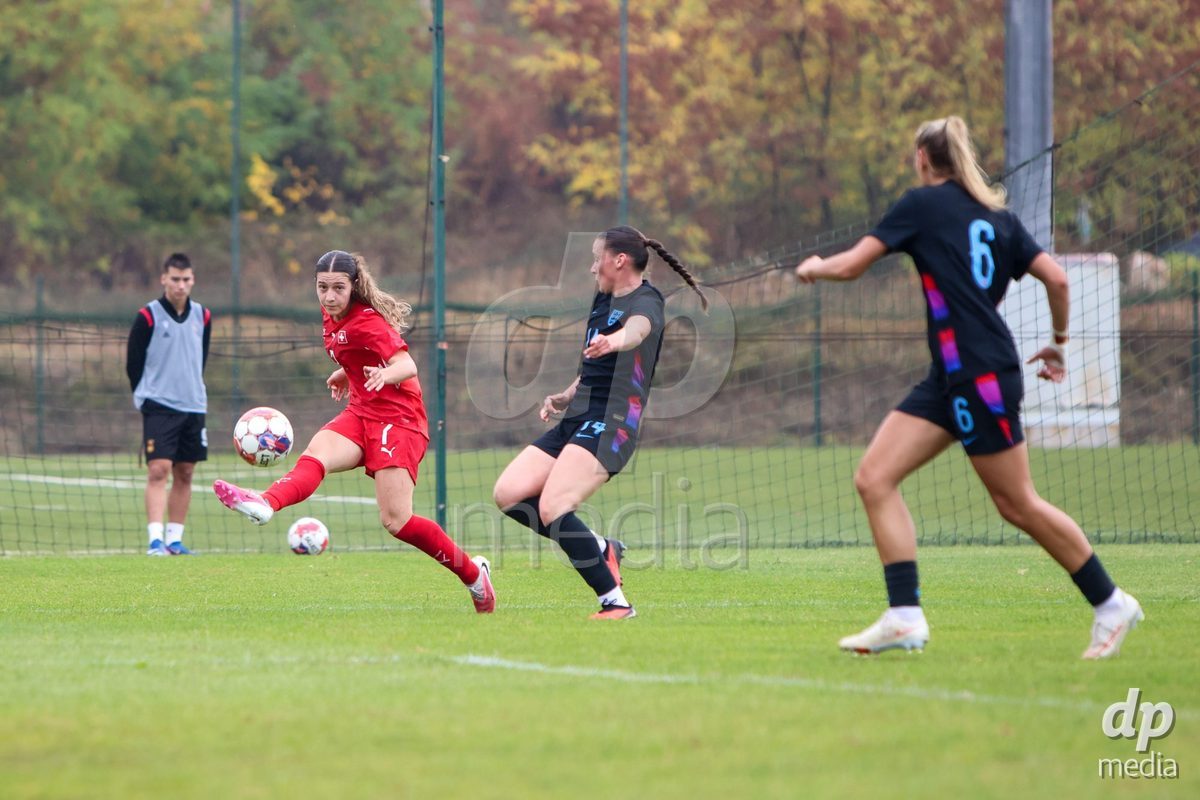 ZENICA, BOSNIA AND HERZEGOVINA - OCTOBER 10: Ramona Schallberger of Switzerland during the UEFA Womens European Under-19 Qualifier match between Switzerland and England at FF BH Football Training Centre on October 10, 2026 in Zenica, Bosnia and Herzegovina. Photo: Denis Kapetanovic/Pixsell/DP Media