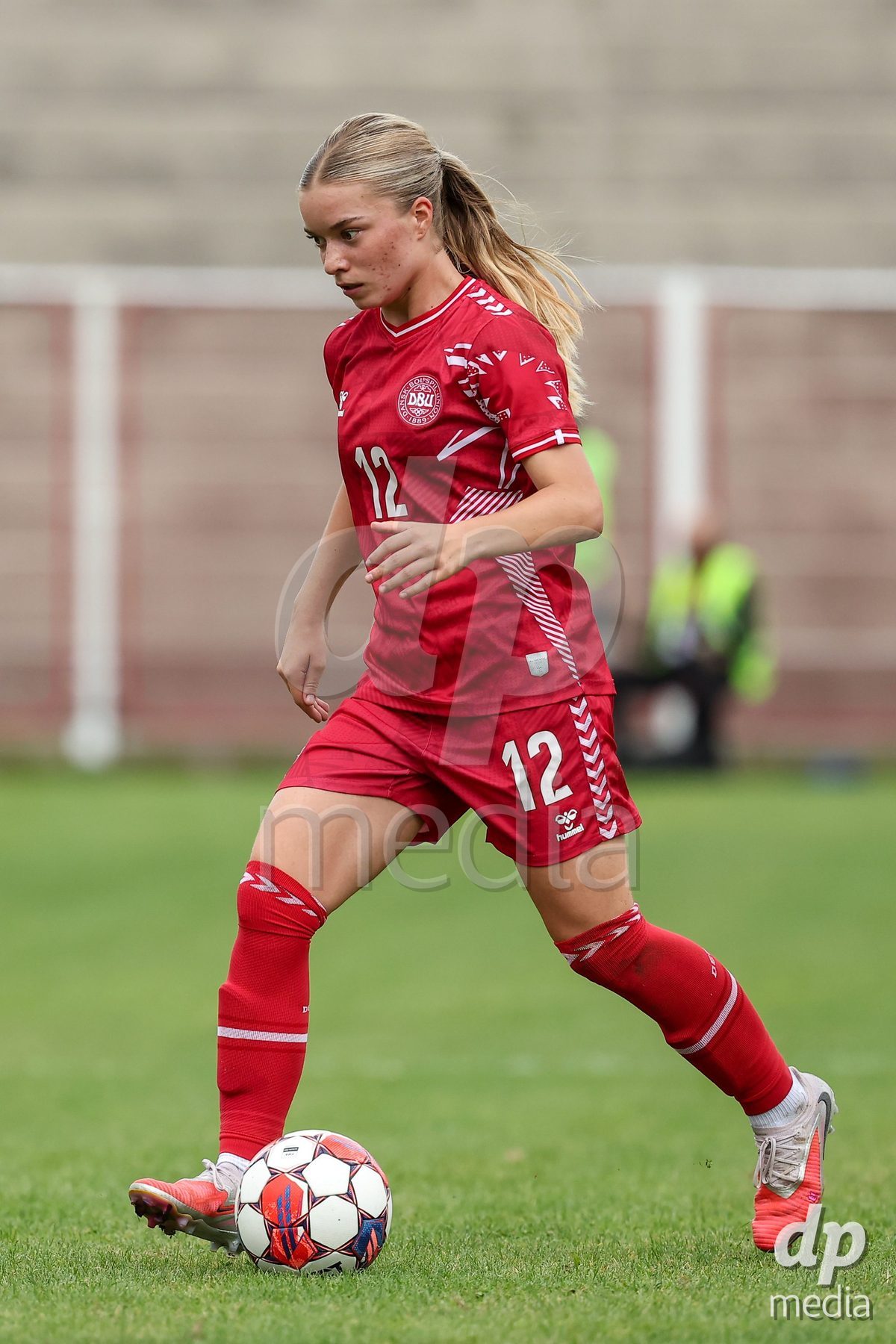 KAKANJ, BOSNIA AND HERZEGOVINA - OCTOBER 10: Evelina Thygesen of Denmark during the UEFA Womens European Under-19 Qualifier match between Denmark and Bosnia and Herzegovina at Mladost Stadium on October 10, 2026 in Kakanj, Bosnia and Herzegovina. Photo: Armin Durgut/Pixsell/DP Media