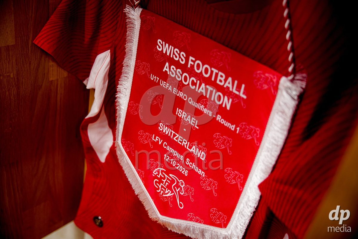 SCHAAN, LIECHTENSTEIN - OCTOBER 12: General view inside the locker room of Switzerland prior to the UEFA European Under-17 Qualifier match between Israel and Switzerland at LFV Campus Rheinwiese on October 12, 2026 in Schaan, Liechtenstein.