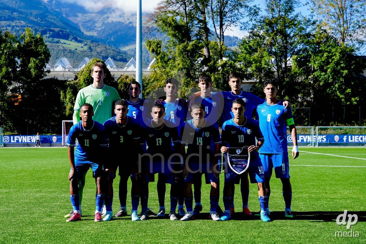 SCHAAN, LIECHTENSTEIN - OCTOBER 12: Israel 11 team photo during the UEFA European Under-17 Qualifier match between Israel and Switzerland at LFV Campus Rheinwiese on October 12, 2026 in Schaan, Liechtenstein.