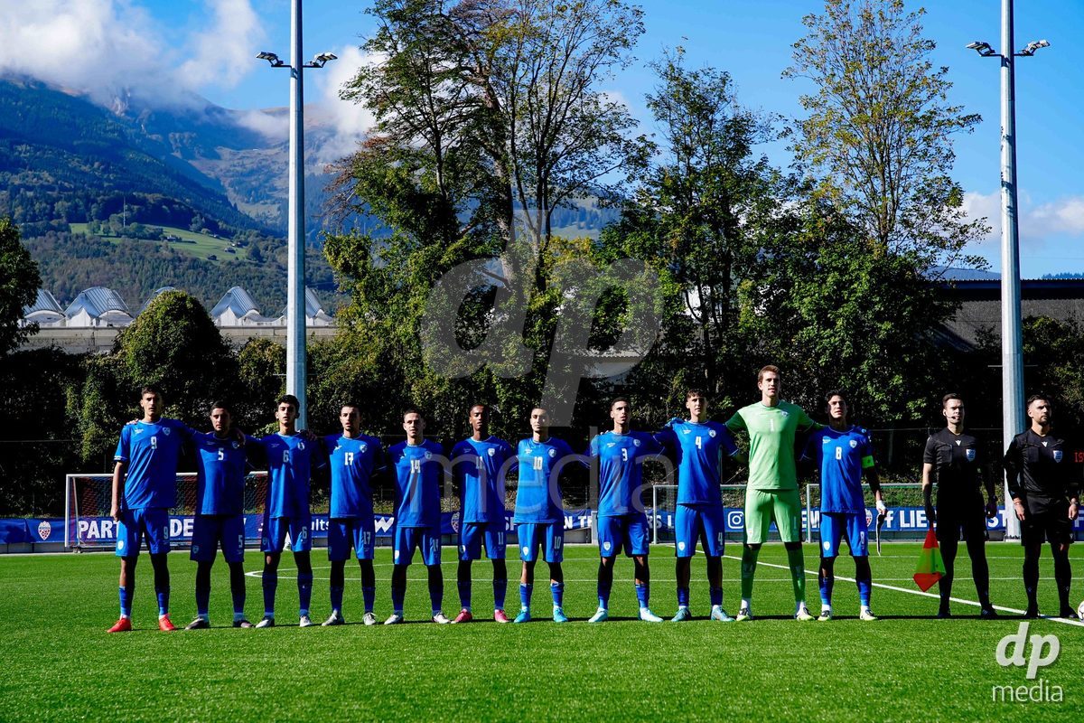 SCHAAN, LIECHTENSTEIN - OCTOBER 12: Players of Israel during the UEFA European Under-17 Qualifier match between Israel and Switzerland at LFV Campus Rheinwiese on October 12, 2026 in Schaan, Liechtenstein.