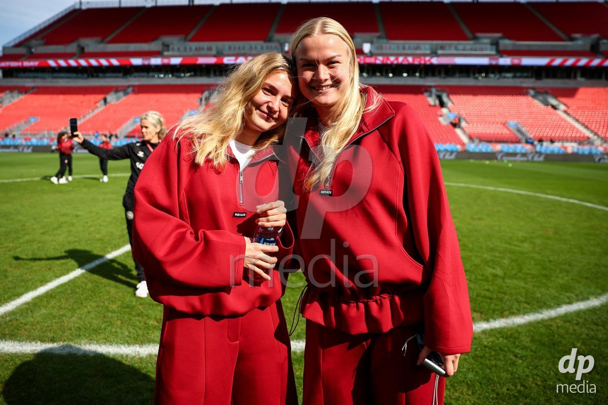 TORONTO, CANADA - OCTOBER 12: Players of Denmark at arrival prior to the International Friendly match between Canada and Denmark at BMO Field on October 12, 2026 in Toronto, Canada.