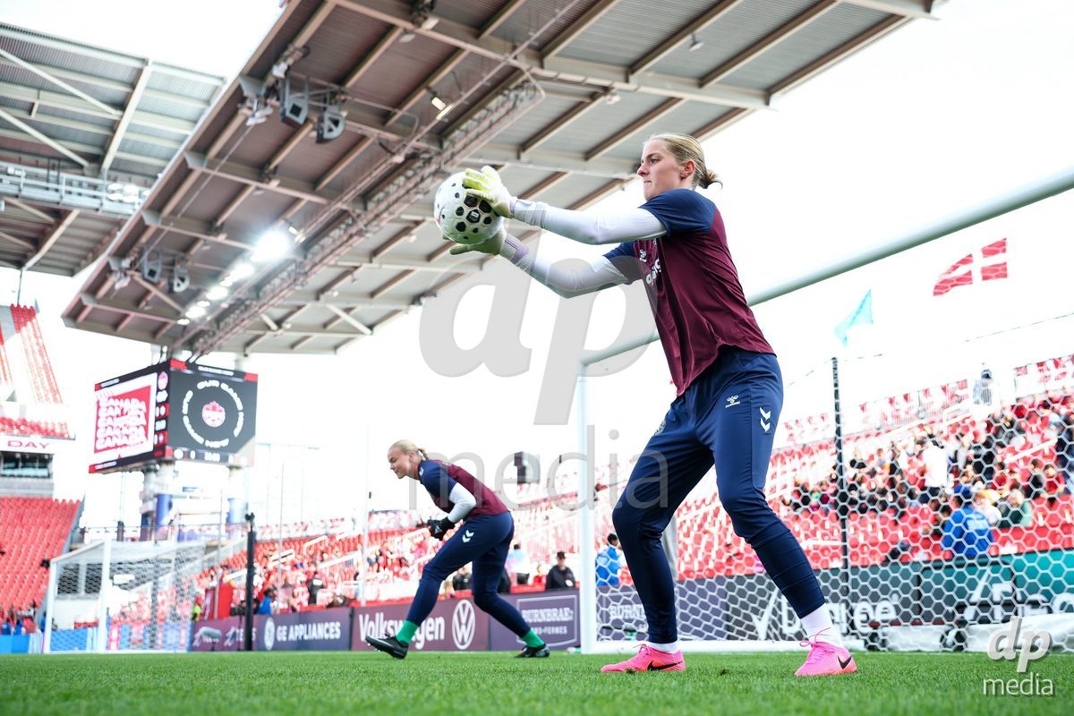 TORONTO, CANADA - OCTOBER 12: Players of Denmark during warm up prior to the International Friendly match between Canada and Denmark at BMO Field on October 12, 2026 in Toronto, Canada.