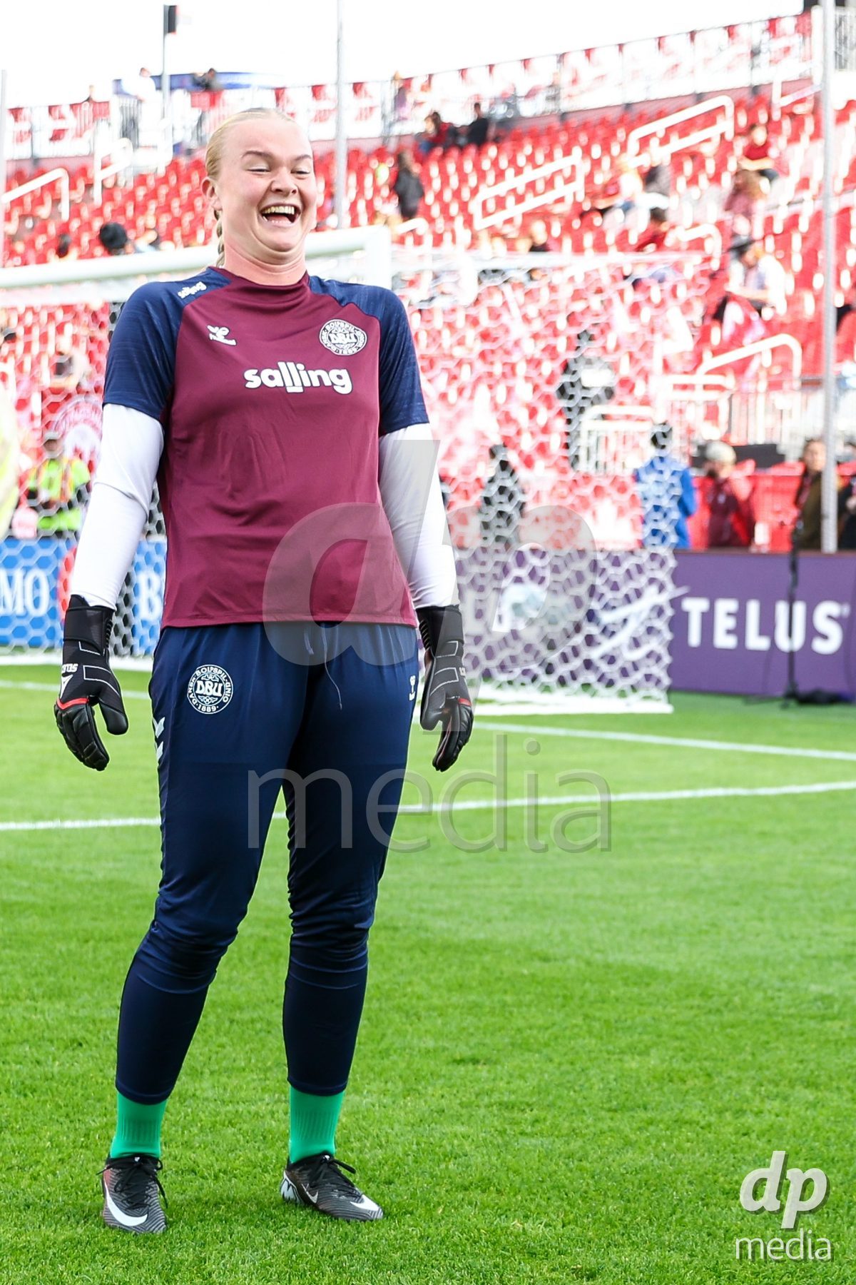 TORONTO, CANADA - OCTOBER 12: Players of Denmark during warm up prior to the International Friendly match between Canada and Denmark at BMO Field on October 12, 2026 in Toronto, Canada.