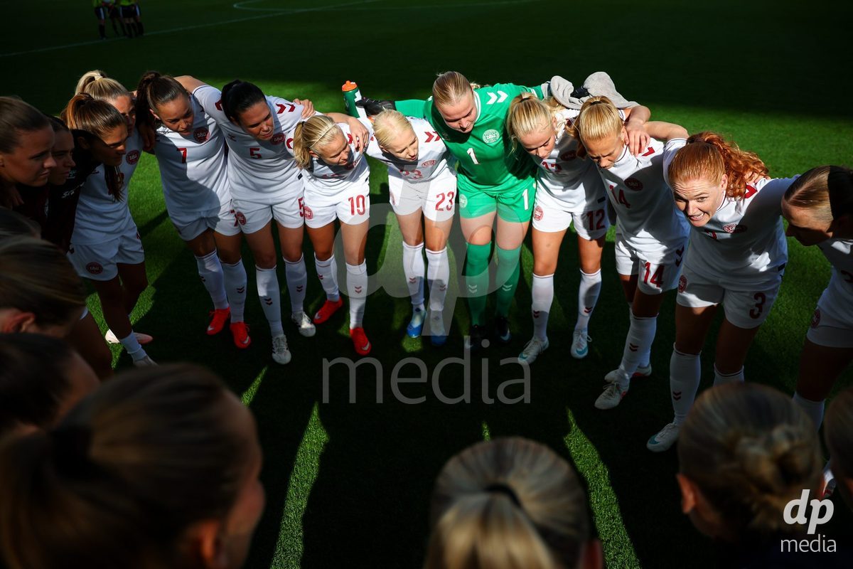 TORONTO, CANADA - OCTOBER 12: Players of Denmark in a teamhuddle prior to the International Friendly match between Canada and Denmark at BMO Field on October 12, 2026 in Toronto, Canada.