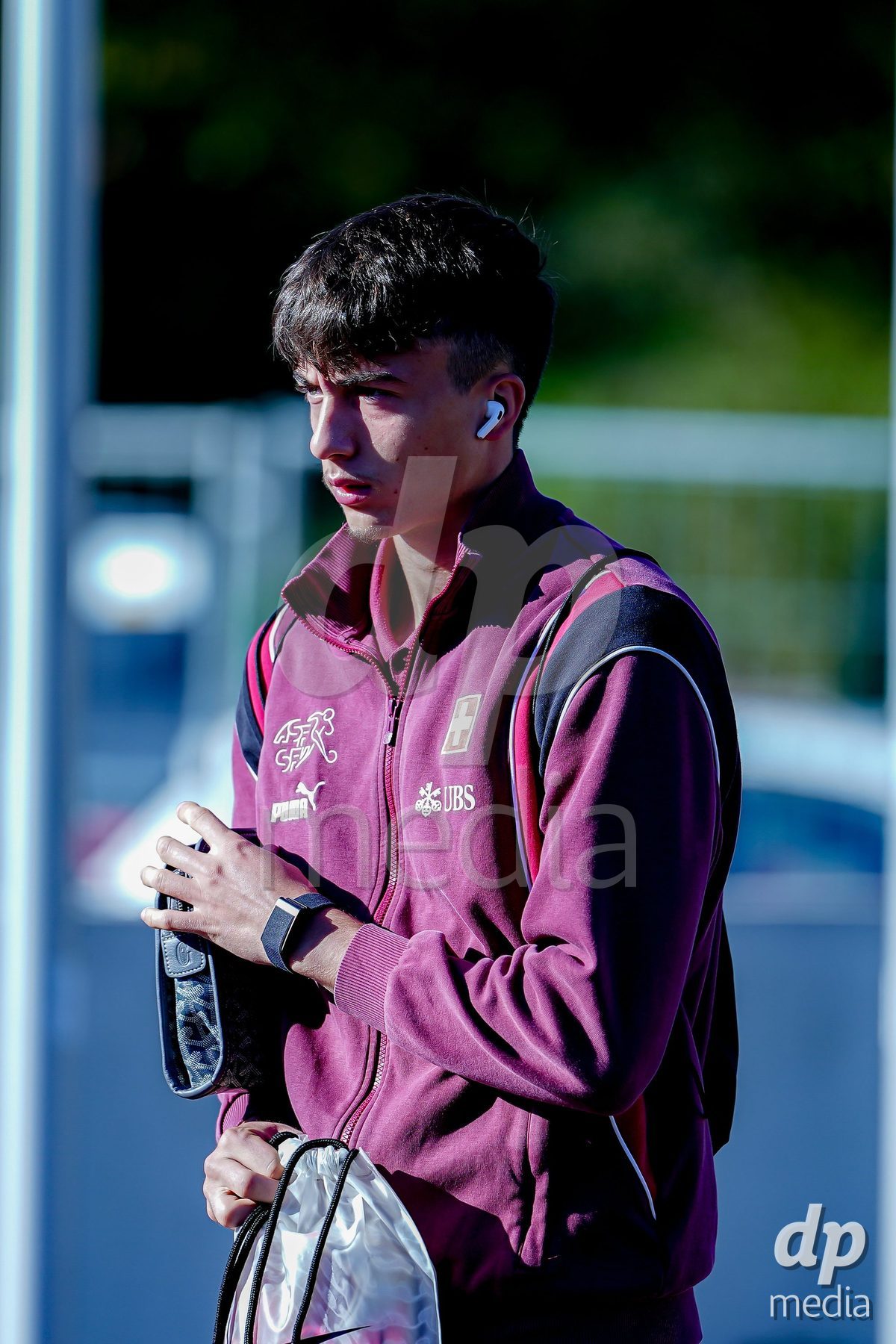 SCHAAN, LIECHTENSTEIN - OCTOBER 12: Players of Switzerland arrival prior to the UEFA European Under-17 Qualifier match between Israel and Switzerland at LFV Campus Rheinwiese on October 12, 2026 in Schaan, Liechtenstein.