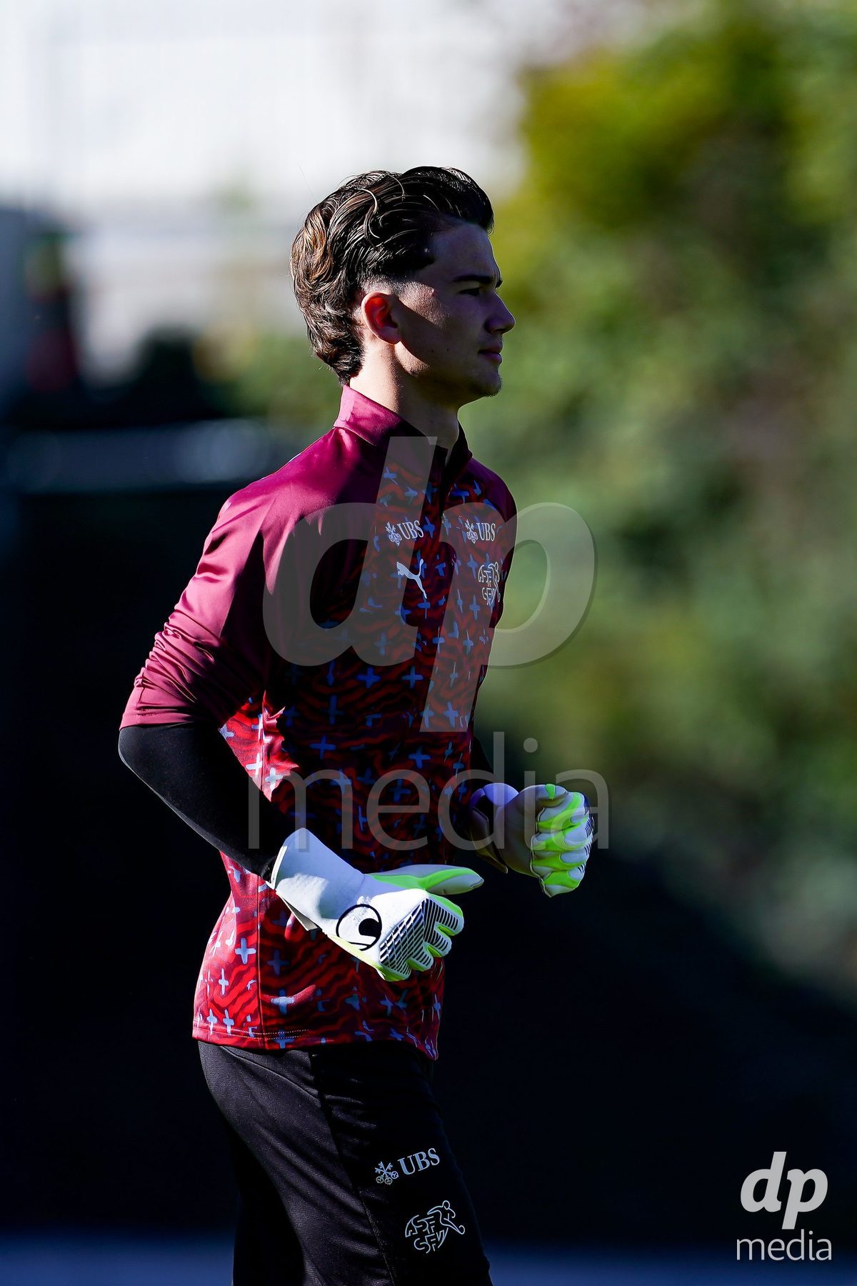 SCHAAN, LIECHTENSTEIN - OCTOBER 12: Players of Switzerland warming up during the UEFA European Under-17 Qualifier match between Israel and Switzerland at LFV Campus Rheinwiese on October 12, 2026 in Schaan, Liechtenstein.