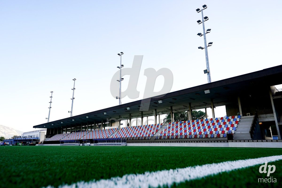 SCHAAN, LIECHTENSTEIN - OCTOBER 12: General view of LFV Campus Rheinwiese prior to the UEFA European Under-17 Qualifier match between Israel and Switzerland at LFV Campus Rheinwiese on October 12, 2026 in Schaan, Liechtenstein.
