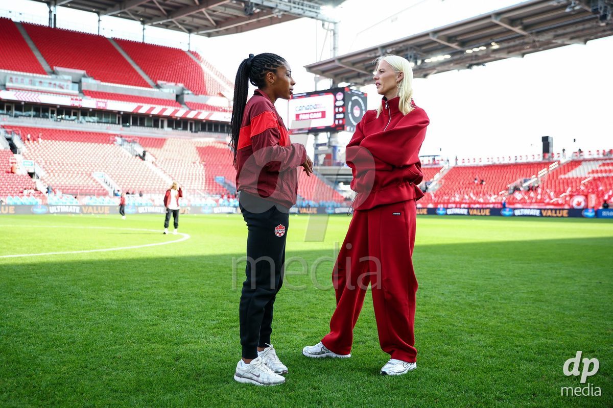 TORONTO, CANADA - OCTOBER 12: Players of Denmark at arrival prior to the International Friendly match between Canada and Denmark at BMO Field on October 12, 2026 in Toronto, Canada.